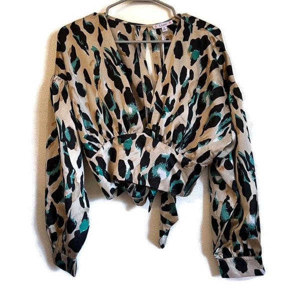 L.Love Tops - L Love Animal Print V-neck Blouse size M, NWT